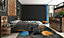 King Size Bed Luxury Euro Frame with Bedsides Cabinet LED Lights & Sideboard Oak Black Bedroom Furniture Kassel