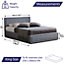 King Size Grey Ottoman Storage Bed Frame Gas Lifting
