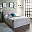 King Size Grey Upholstered Side Lift Ottoman Sleigh Bed With Mattress