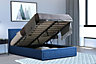 King Size Navy Ottoman Storage Bed Frame With Pocket Sprung & Memory Foam Mattress