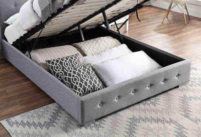 King Size Ottoman Bed Frame With Storage Grey