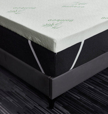 King Super Soft Bamboo Memory Foam Mattress Topper - Hypoallergenic 1 Inch