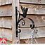 King Swallow Garden Wall Bracket Black Decorative Sturdy Metal Bracket for Hanging Baskets Bird Decoration with Wall Fixings x2