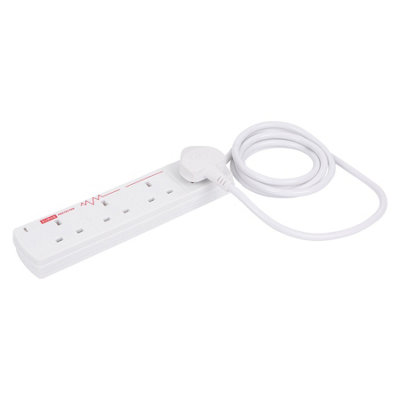 Kingavon 4-Way Surge Protected Extension Lead with 2m Cable