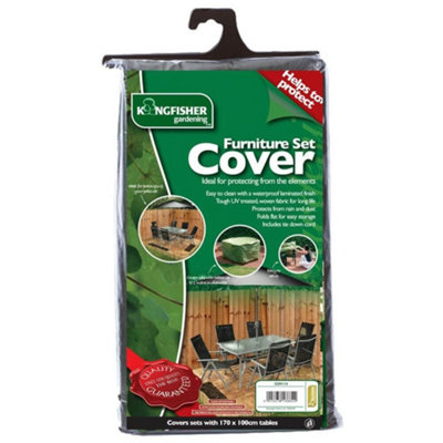 Kingfisher 4-6 Seater Rectangular Garden Patio Furniture Cover Green Waterproof