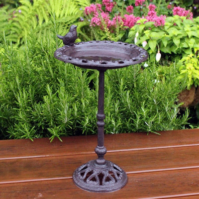 Kingfisher Cast Iron Decorative Free Standing Wild Bird Bath