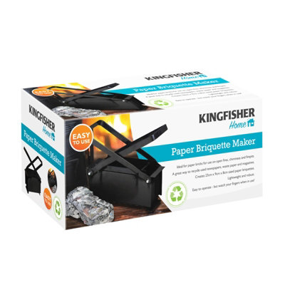 Kingfisher LOGM Recycled Paper Fire Brick Log Maker Green Log Burner Fuel