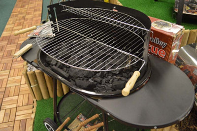 Kingfisher Oval Trolley Garden Barbecue / BBQ with Warming Tray - 5