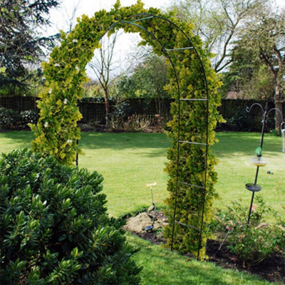 Kingfisher WARCH Decorative Garden Black Metal Arch 2.4m Pergola Plant Support