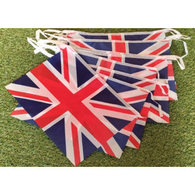 Kings Coronation Union Jack Bunting 20ft 12 Fabric Flag Decorative Party Bunting