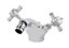 Kingsey Traditional Crosshead Handle Deck Mounted Bidet Tap with Pop Up Waste - Chrome - Balterley