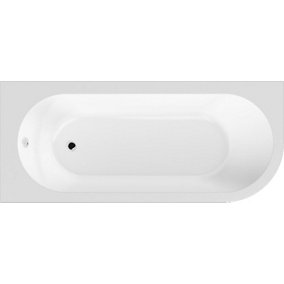Kingsley Left Hand Back to Wall Corner J Shaped Bath Tub and Panel (Taps and Waste Not Included) - 1700mm - Balterley