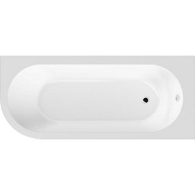 Kingsley Right Hand Back to Wall Corner J Shaped Bath Tub and Panel (Taps and Waste Not Included) - 1700mm - Balterley