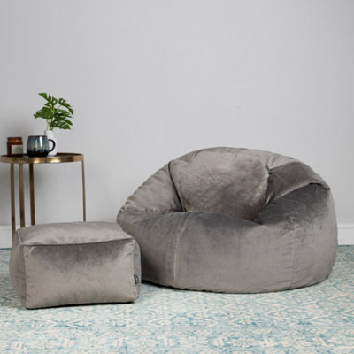HOT Bean Bag Chair And Pouffe Kingston Classic Velvet Bean