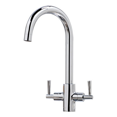Kingston Kitchen Tap Deck Mounted Chrome Lever Swivel Spout Manual Mixer