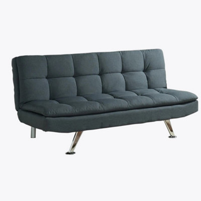 Kingston Padded Sofa Bed Fabric 3 Seater Padded Sofabed Suite Chrome ...