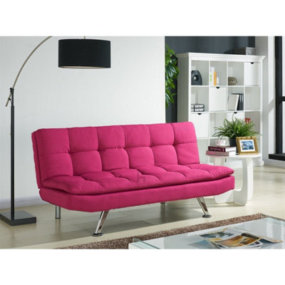 Kingston Padded Sofa Bed Fabric 3 Seater Padded Sofabed Suite Chrome ...
