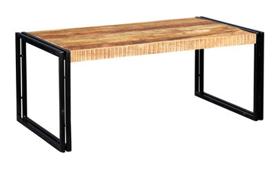 Kingwood Industrial Reclaimed Wood And Metal Large Coffee Table