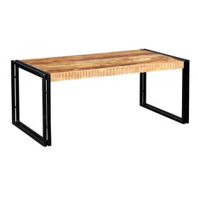 Kingwood Industrial Reclaimed Wood And Metal Large Coffee Table