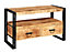 Kingwood Industrial Wood Metal Tv Cabinet Media Unit Shelf With 2 Drawers
