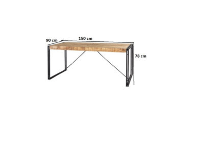 Kingwood Up-Cycled Industrial Metal And Wood Medium Dining Table