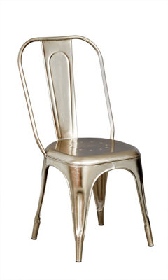 Kingwood Upcycled Industrial Vintage Reclaimed Metal Dining Chairs In ...