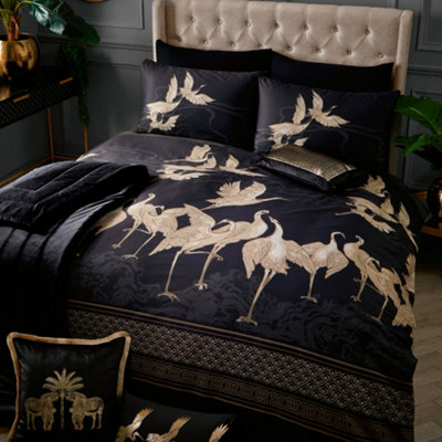 Kireina 100% Cotton Luxurious Crane Print Duvet Cover Set