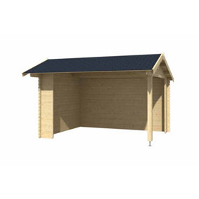 Kirian 300-Log Cabin, Wooden Garden Room, Timber Summerhouse, Home Office - L420 x W389.4 x H273.6 cm