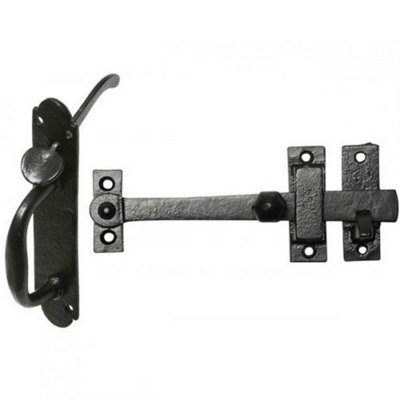 Kirkpatrick 7.5 inch Suffolk Latch Straight - Black (3622)