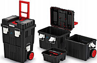 Kistenber Mobile Tool Chest Rolling Tool Box Trolley 56L DIY Storage On Wheels Lockable Metal Locks Handle