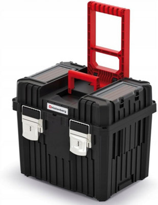 Kistenber Mobile Tool Chest Rolling Tool Box Trolley 56L DIY Storage On Wheels Lockable Metal Locks Handle - 3
