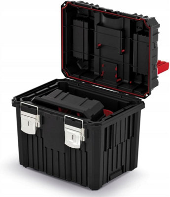 Kistenber Mobile Tool Chest Rolling Tool Box Trolley 56L DIY Storage On Wheels Lockable Metal Locks Handle - 6