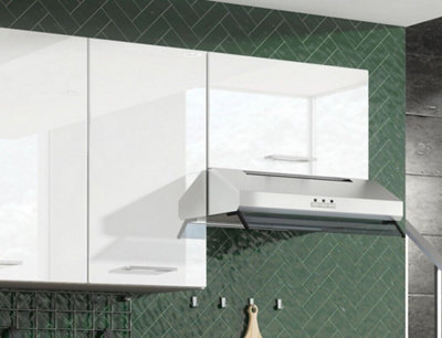 Kitchen 400mm Cabinet Cupboard Wall Upper 40cm Soft Close White Gloss/Grey Ella