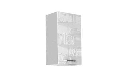 Kitchen 400mm Cabinet Cupboard Wall Upper 40cm Unit Soft Close White Gloss / Grey Ella