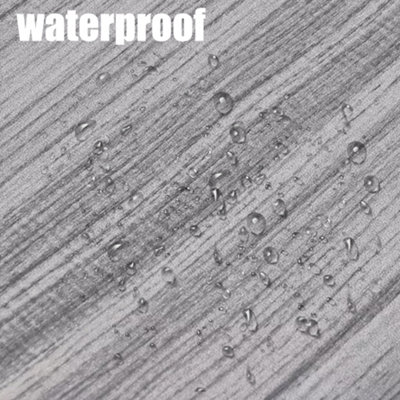Kitchen & Bathroom Lino Grey Wood Effect Waterproof Vinyl Flooring Roll ...