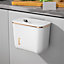 Kitchen Bathroom Waste Bin Tabletop Under Sink Hanging Trash Can with Lid 26.6 cm W x 14.8 cm D x 21.9 cm H