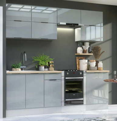 Kitchen Cabinet 10 Unit Set Complete DIY Storage Soft Close 240cm ...