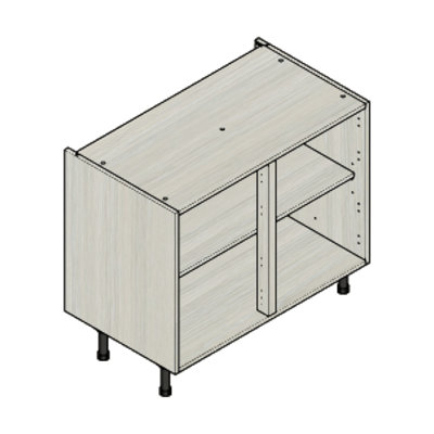 Kitchen Cabinet Base Unit With Legs - W 1000 x H 870mm - Urban Oak