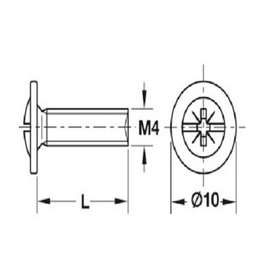 Kitchen Cabinet Door Handle Screws 22mm Length Pack 100