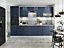 Kitchen Cabinet Set 300cm 9 Unit Navy Blue 3m Base Wall + Tall Oven Housing Nora