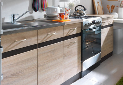 Kitchen Cabinets Set 7 Complete Units DIY 240cm Sonoma Oak Wooden ...