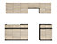 Kitchen Cabinets Set 7 Complete Units Sonoma Oak Textured Wood Finish Junona