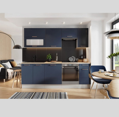 Kitchen Cabinets Set Complete Cupboards 7 Units with Glass Display ...