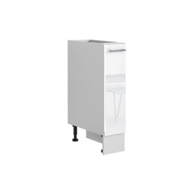 Kitchen CARGO Cabinet 200mm Base Cupboard 20cm Soft Close White Gloss/Grey Ella