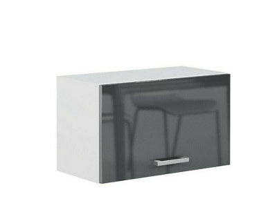 Kitchen Compact Unit Extractor Cabinet Wall 600mm 60 Soft Close Grey Gloss Luxe