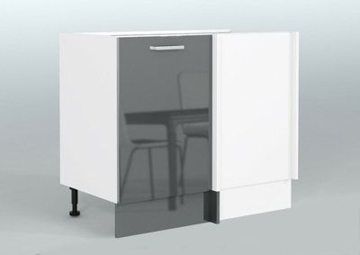 Kitchen Corner Base Unit Straight Line Cupboard 110cm 1000mm Soft Close ...