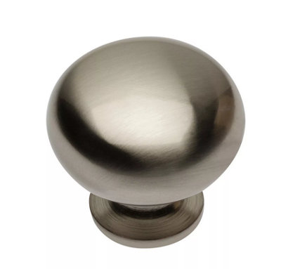Kitchen Cupboard Cabinet Door Drawer Round Knob Handle Bergamo by GTV Brushed Steel