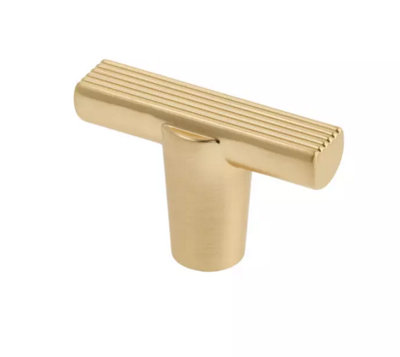 Kitchen Cupboard Cabinet Door Drawer T Bar Knob Handle Ray by GTV Brushed Gold