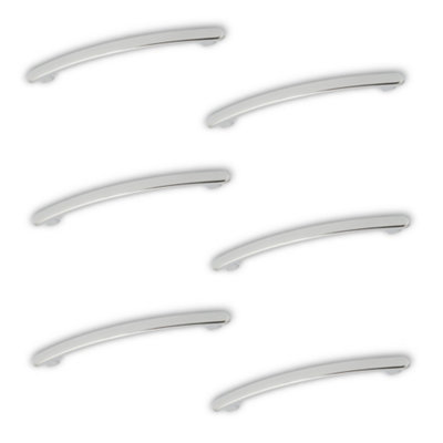 Kitchen Cupboard Polished Effect Furniture Bow Handle (L)6.4cm (D)19mm, Pack of 6