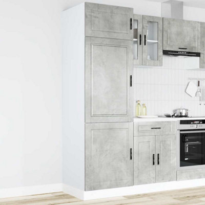 Kitchen Cupboard Porto Concrete Grey Engineered Wood